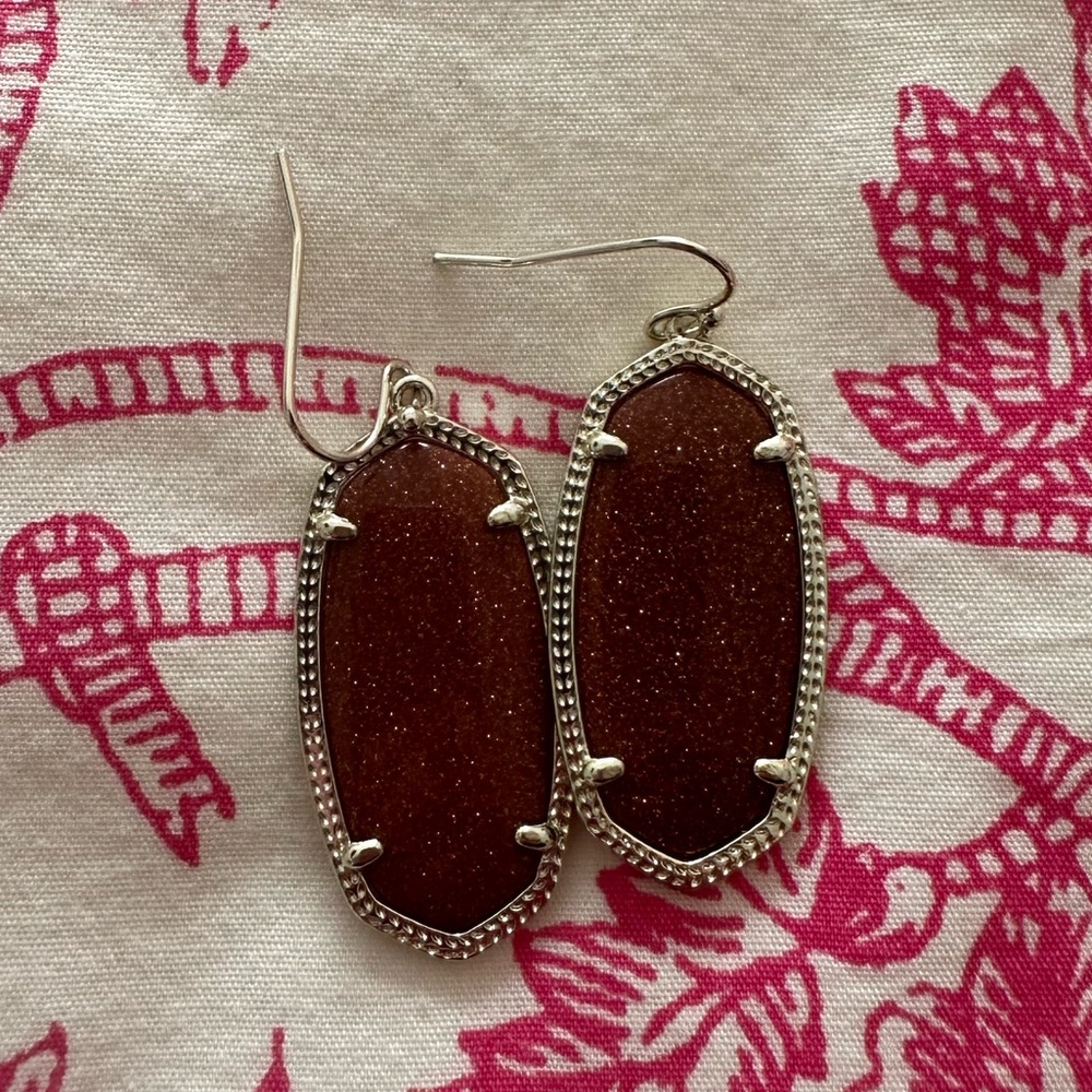 Kendra Scott Elle Earrings Burnt orange/rust & gold (standard size)